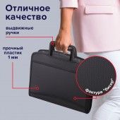 Папка-портфель-папка пластик Brauberg А4+, 355*290*60мм, на молн, выдвиж ручки, 8 отд, 2 карм, черн Папка-портфель-папка пластик Brauberg А4+, 355*290*60мм, на молн, выдвиж ручки, 8 отд, 2 карм, черн