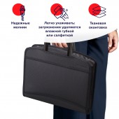 Папка-портфель-папка пластик Brauberg А4+, 355*290*60мм, на молн, выдвиж ручки, 8 отд, 2 карм, черн Папка-портфель-папка пластик Brauberg А4+, 355*290*60мм, на молн, выдвиж ручки, 8 отд, 2 карм, черн