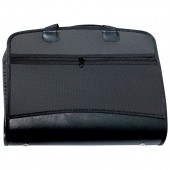 Папка-портфель-сумка пластик Brauberg А4+, 375*305*60 мм, на молн, бизнес-класс, 4 отд, 2 карм, черн