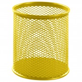 Подставка-органайзер Brauberg "Germanium", желтая, металлическая, кругл. основан, 100х89мм,