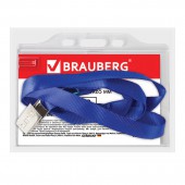 Бейдж Brauberg, 55х84 мм горизонтальный, твердый пластик, на синей ленте 45 см Бейдж Brauberg, 55х84 мм горизонтальный, твердый пластик, на синей ленте 45 см
