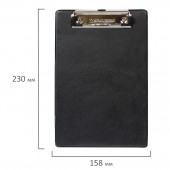 Доска-планшет Brauberg "Number one A5" с верхним прижимом, 15,8*23см, картон/ПВХ, черная