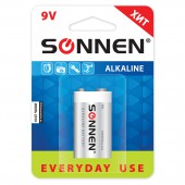 Батарейка Sonnen, 6LR61 (тип крона), 1шт., алкалин, в блистере, 9В Батарейка Sonnen, 6LR61 (тип крона), 1шт., алкалин, в блистере, 9В