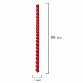 Пружины пласт. д/переплета Brauberg, комплект 100шт, 8 мм (для сшивания 21-40л), красные Пружины пласт. д/переплета Brauberg, комплект 100шт, 8 мм (для сшивания 21-40л), красные