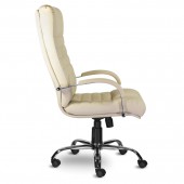 Кресло офисное "Консул", кожа, хром, бежевое 1010U20R, ш/к 32884