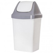 Ведро-контейнер для мусора Idea, 50 л., серое (в 74*ш 40*г 35 см), качающаяся крышка, M 2464