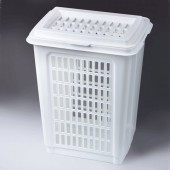 Корзина для мусора/белья прямоугольная, пластиковая, 50л (в56*ш45*г36см), белая, 4339900