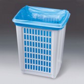 Корзина для мусора/белья прямоугольная, пластиковая, 50л (в56*ш45*г36см), белая, 4339900