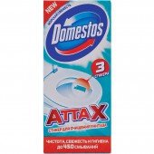 Стикер освежитель/очиститель для унитаза/писсуара "Domestos" Attax, "Морская  Свежесть" 3*10гр.