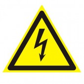 Знак предупреждающий "Опасность поражения электрич. током", треуг. 200*200*200мм, самокл/W 08