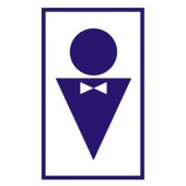 Знак вспомогательный "Туалет мужской", прямоугольник 120*190мм, самоклейка/В 37