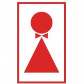 Знак вспомогательный "Туалет женский", прямоугольник 120*190мм, самоклейка/В 38