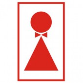 Знак вспомогательный "Туалет женский", прямоугольник 120*190мм, самоклейка/В 38