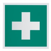 Знак "Аптечка первой медицинской помощи", 200*200мм, самоклейка, фотолюминесцентный, ЕС 01