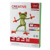 Бумага цветная Creative color (Креатив) А4, 80г/м, 100 л. интенсив зеленая, БИpr-100з, ш/к 45223