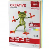 Бумага цветная Creative color (Креатив) А4, 80г/м, 250 л. (5 цв.х50л.)  медиум, БОpr-250r, ш/к 40747