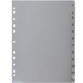 Разделитель пластиковый Brauberg А4, 12 листов, цифровой 1-12, оглавление, Серый, Россия Разделитель пластиковый Brauberg А4, 12 листов, цифровой 1-12, оглавление, Серый, Россия