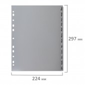 Разделитель пластиковый Brauberg А4, 12 листов, Январь-Декабрь, оглавление, Серый, Россия Разделитель пластиковый Brauberg А4, 12 листов, Январь-Декабрь, оглавление, Серый, Россия