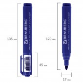 Маркер перманентный нестираемый Brauberg "Classic", круглый након., 3 мм Маркер перманентный нестираемый Brauberg "Classic", круглый након., 3 мм