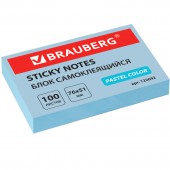 Липкие блоки 76*51 мм 100л.,Brauberg  голубой Липкие блоки 76*51 мм 100л.,Brauberg  голубой