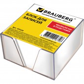 Блок для записей Brauberg в подставке прозрачной, куб 9*9*5, белый Блок для записей Brauberg в подставке прозрачной, куб 9*9*5, белый