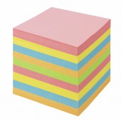 Блок для записей Brauberg в подставке прозрачной, куб 9*9*9, цветной