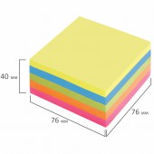 Липкие блоки 76*76 мм Brauberg Неоновый  400л., 5 цветов