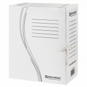 Папка с завязками Brauberg, 150 мм, 2 х/б завязки, белый, до 1400л. Папка с завязками Brauberg, 150 мм, 2 х/б завязки, белый, до 1400л.