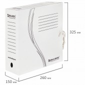Папка с завязками Brauberg, 150 мм, 2 х/б завязки, белый, до 1400л. Папка с завязками Brauberg, 150 мм, 2 х/б завязки, белый, до 1400л.
