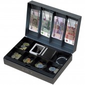 Ящик для денег, ценностей, документов, печатей Brauberg 80*195*290мм, код. замок, т-серый