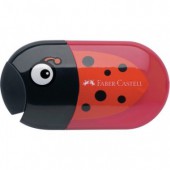 Точилка с контейнером, 1 отверстие, Faber-Castell Божья коровка   ластик 183526 Точилка с контейнером, 1 отверстие, Faber-Castell Божья коровка   ластик 183526