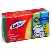 Губка д/посуды "Luscan" Макси, 95х65х30мм, 5шт/уп., Губка д/посуды "Luscan" Макси, 95х65х30мм, 5шт/уп.,
