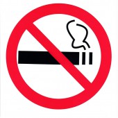 Знак безопасности Запрещается дымить (пластик,200х200) приказ 214
