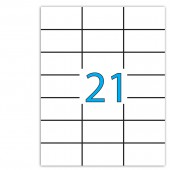 Самоклеящиеся этикетки Brauberg на листе формата А4, 21 этикетка, 70х42,3мм, белая, 50л.