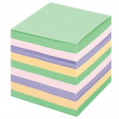 Блок для записей Офисмаг в подставке прозрачной, куб 9*9*9, 80 г/м2, цветной