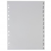 Разделитель пластиковый Офисмаг А4, 12 листов, Январь-Декабрь, оглавление, Серый, Россия Разделитель пластиковый Офисмаг А4, 12 листов, Январь-Декабрь, оглавление, Серый, Россия