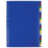 Разделитель пластиковый Офисмаг А4, 20 листов, алфавитный А-Я, оглавление, Цветной, Россия