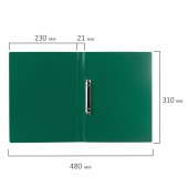 Папка 2 кольца Staff эконом, 21мм, зеленая, до 80 листов, 0,5мм