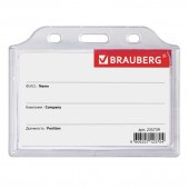 Бейдж Brauberg, 55х85 мм, горизонтальный, жесткокаркасный, без держателя, прозрачный Бейдж Brauberg, 55х85 мм, горизонтальный, жесткокаркасный, без держателя, прозрачный