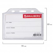 Бейдж Brauberg, 55х85 мм, горизонтальный, жесткокаркасный, без держателя, прозрачный Бейдж Brauberg, 55х85 мм, горизонтальный, жесткокаркасный, без держателя, прозрачный