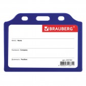 Бейдж Brauberg, 55х85 мм, горизонтальный, жесткокаркасный, без держателя, синий Бейдж Brauberg, 55х85 мм, горизонтальный, жесткокаркасный, без держателя, синий