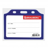 Бейдж Brauberg, 55х85 мм, горизонтальный, жесткокаркасный, без держателя, синий Бейдж Brauberg, 55х85 мм, горизонтальный, жесткокаркасный, без держателя, синий
