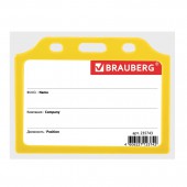 Бейдж Brauberg, 55х85 мм, горизонтальный, жесткокаркасный, без держателя, желтый Бейдж Brauberg, 55х85 мм, горизонтальный, жесткокаркасный, без держателя, желтый