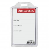 Бейдж Brauberg, 85х55 мм, вертикальный, жесткокаркасный, без держателя, прозрачный Бейдж Brauberg, 85х55 мм, вертикальный, жесткокаркасный, без держателя, прозрачный