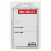 Бейдж Brauberg, 85х55 мм, вертикальный, жесткокаркасный, без держателя, прозрачный Бейдж Brauberg, 85х55 мм, вертикальный, жесткокаркасный, без держателя, прозрачный