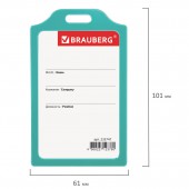 Бейдж Brauberg, 85х55 мм, вертикальный, жесткокаркасный, без держателя, зеленый Бейдж Brauberg, 85х55 мм, вертикальный, жесткокаркасный, без держателя, зеленый