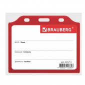 Бейдж Brauberg, 75х105 мм, горизонтальный, жесткокаркасный, без держателя, красный Бейдж Brauberg, 75х105 мм, горизонтальный, жесткокаркасный, без держателя, красный