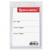 Бейдж Brauberg, 105х75 мм, вертикальный, жесткокаркасный, без держателя, прозрачный Бейдж Brauberg, 105х75 мм, вертикальный, жесткокаркасный, без держателя, прозрачный