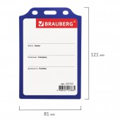 Бейдж Brauberg, 105х75 мм, вертикальный, жесткокаркасный, без держателя, синий Бейдж Brauberg, 105х75 мм, вертикальный, жесткокаркасный, без держателя, синий