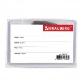 Бейдж школьника Brauberg, 55х90 мм, горизонтальный, на ленте со съемным клипом, серый Бейдж школьника Brauberg, 55х90 мм, горизонтальный, на ленте со съемным клипом, серый